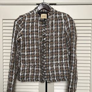 ELIE BY TAHARI WOMENS MULTI COLORED TEO POCKET BLAZER JACKET.  STYLISH NWT